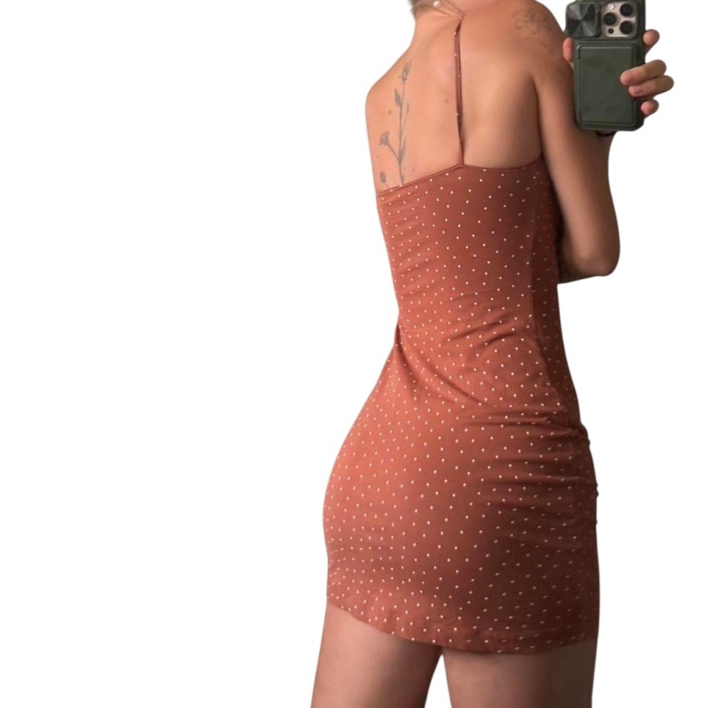 BP | Brown Polka Dot Mini Dress - Picture 2 of 11